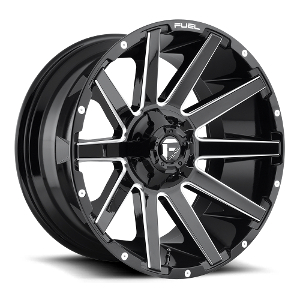 Fuel Contra D615 Gloss Black W/ Milled Spokes