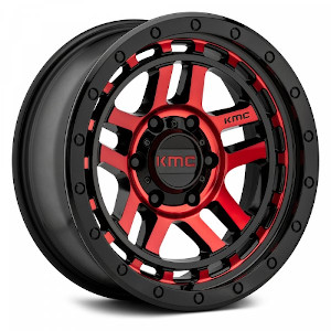 KMC KM540 Recon Black Machined Red Tint