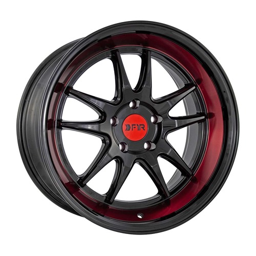 F1R F102 Gloss Black W/ Red Lip