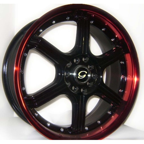 G-Line Alloys G780 Black W/ Red Lip
