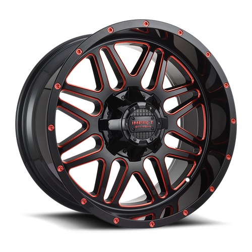 Impact 806 Gloss Black W/ Red Milling