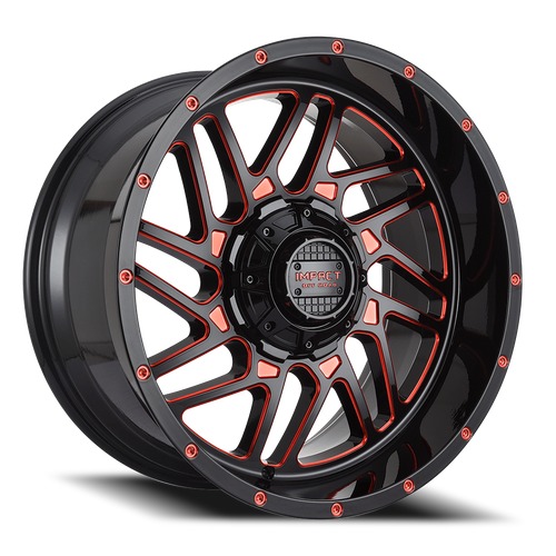 Impact 808 Gloss Black W/ Red Milling