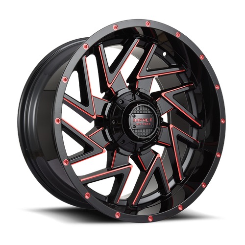 Impact 809 Gloss Black W/ Red Milling