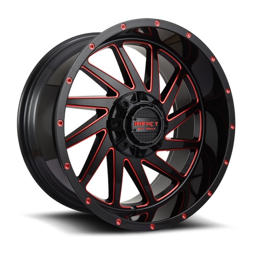Impact 811 Gloss Black W/ Red Milling