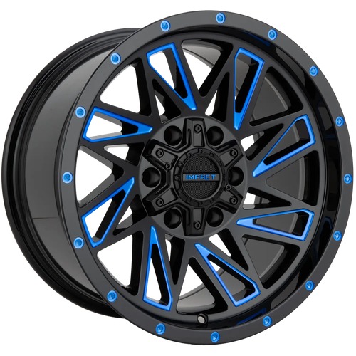 Impact 814 Gloss Black W/ Blue Milling
