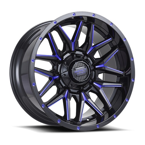 Impact 819 Gloss Black W/ Blue Milling