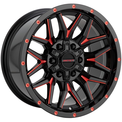 Impact 819 Gloss Black W/ Red Milling