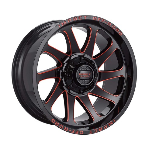 Impact 825 Gloss Black W/ Red Milling