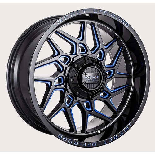 Impact 829 Gloss Black W/ Blue Milling