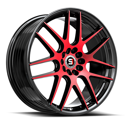 Spec-1 SP-65 Gloss Black With Red Machined Accents