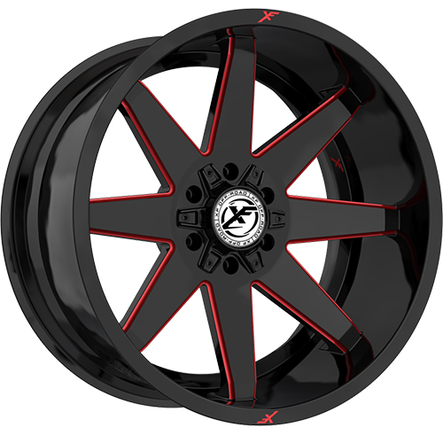 XF Offroad XF-236 Gloss Black W/ Red Milled Accents