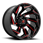 Fuel Offroad D755 Reaction Gloss Black Red Milled 24x12 -44