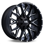 Hardrock Affliction H700 Gloss Black W/ Milled Spokes 20x9 +0