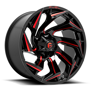Fuel Offroad D755 Reaction Gloss Black Red Milled 20x9 +1