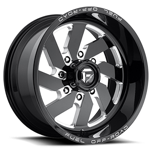 Fuel Turbo D582 Gloss Black W/ Milled Spokes