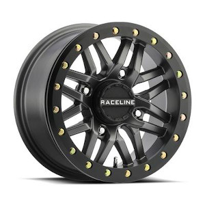 Raceline A91G UTV Ryno Simulated Beadlock Gunmetal W Black Ring - NO RETURNS!