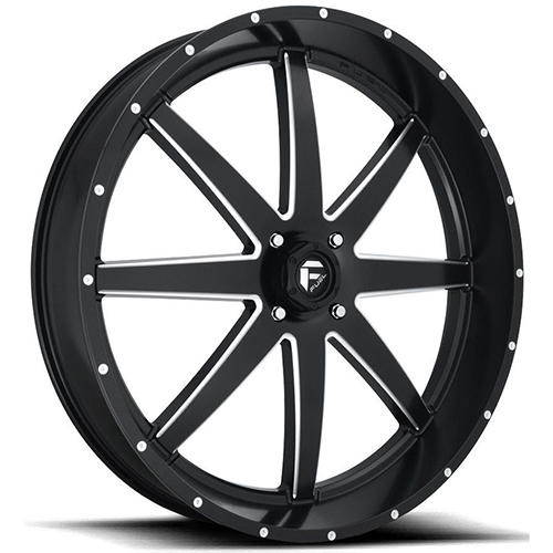 Fuel UTV Maverick D538 Matte Black W/ Milled Spokes - Part Number D5383060A534 Fuel UTV Maverick D538 Matte Black W/ Milled Spokes Photo