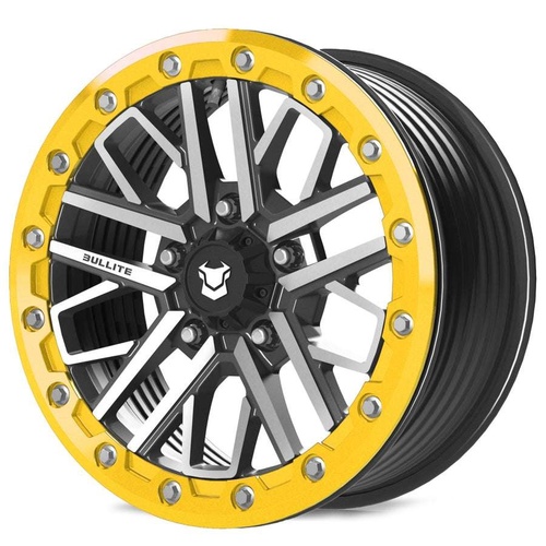 Bullite Pro-04 Satin Black W/ Neo Yellow Beadlock - Part Number BS041507051141227 Bullite Pro-04 Satin Black W/ Neo Yellow Beadlock Photo