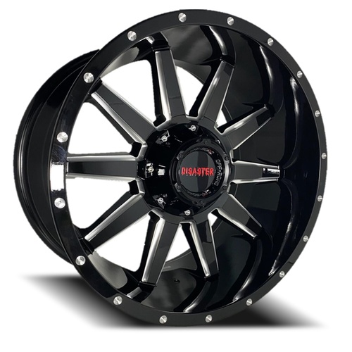 Disaster Off Road D04 Gloss Black W/ Milled Accents - Part Number D04-0639N12GBML Disaster Off Road D04 Gloss Black W/ Milled Accents Photo