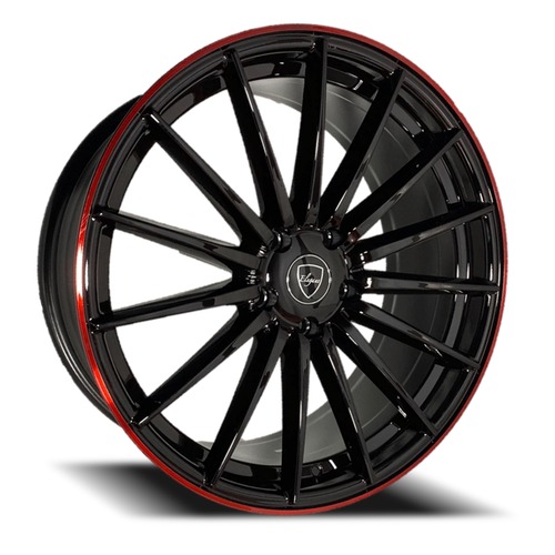 Elegance E007 Gloss Black W/ Candy Red Face Photo