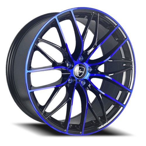 Elegance E010 Gloss Black W/ Candy Blue Face Photo