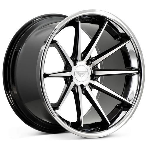 Ferrada FR4 Machined Black W/ Chrome Lip - Part Number FR4201055114MA25 Ferrada FR4 Machined Black W/ Chrome Lip Photo
