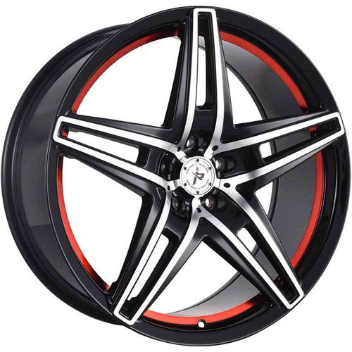 Impact 604 Gloss Black W/ Red Machined Face - Part Number 604BMFR-28512+35 Impact 604 Gloss Black W/ Red Machined Face Photo