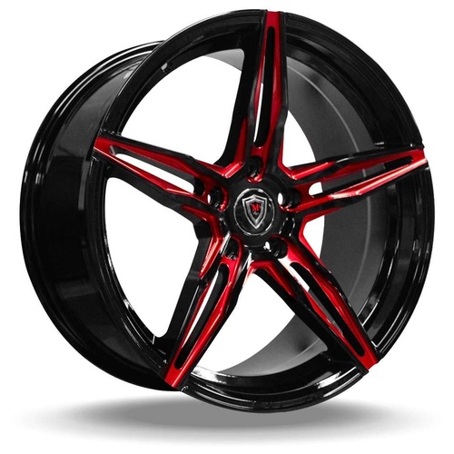 Marquee Wheels M8888 Black W/ Red Milling Photo