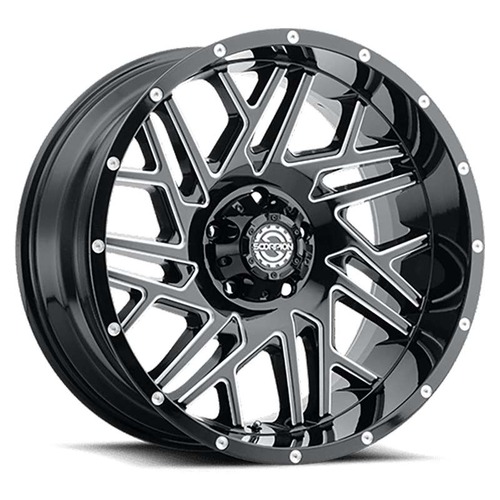 Scorpion SC29 Black W/ Milled Accents - Part Number SC29-2212639-44ML Scorpion SC29 Black W/ Milled Accents Photo