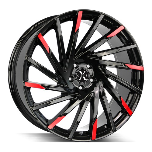 Strada X02 Gloss Black W/ Candy Red Milling Photo