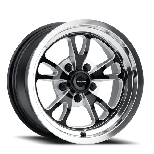 Vision Off-Road Patriot 149 Black Milled With Polished Lip - Part Number 149-5461BMPL-19 Vision Off-Road Patriot 149 Black Milled With Polished Lip Photo