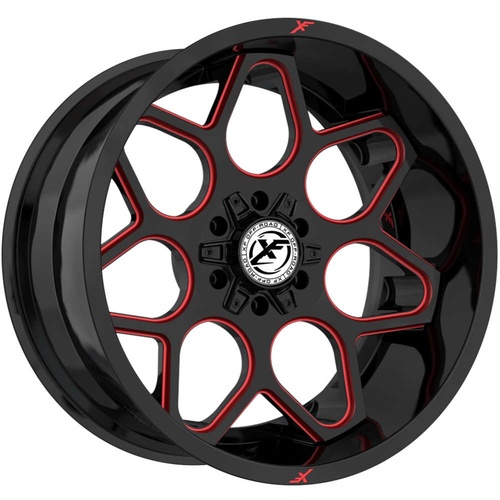 XF Offroad Xf-233 Gloss Black & Red Milled Photo