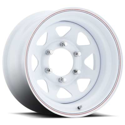 Allied 80 Series 8-Spoke White w/ Red & Blue Pinstripe