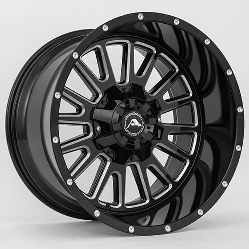 American Offroad A105 Gloss Black W/ Milled Spokes - Part Number A10520A2550-44BMI American Offroad A105 Gloss Black W/ Milled Spokes Photo