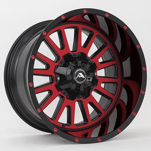 American Offroad A105 Gloss Black W/ Red Face - Part Number A10520A0xxx-24BMF-527Red American Offroad A105 Gloss Black W/ Red Face Photo