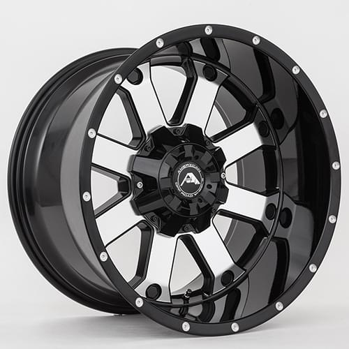 American Offroad A108 Gloss Black W/ Machined Face - Part Number A10820A0xxx-24BMF-620 American Offroad A108 Gloss Black W/ Machined Face Photo