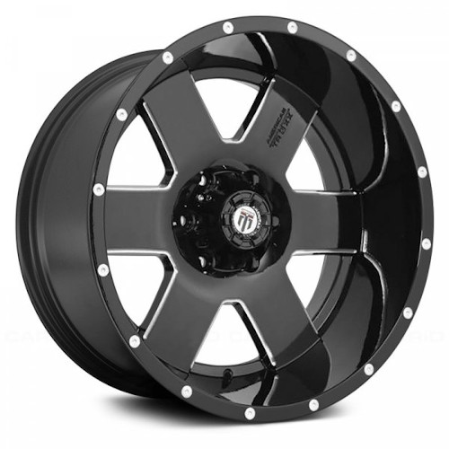 American Truxx Armor AT155 Black W/ Milled Spokes - Part Number AT155-8970M-12 American Truxx Armor AT155 Black W/ Milled Spokes Photo