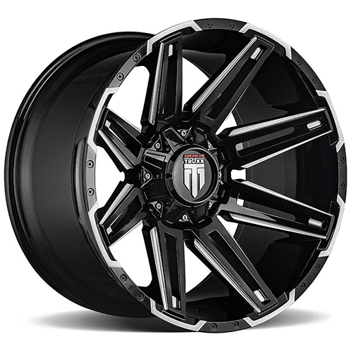 American Truxx Boom AT1903 Matte Black W/ Milled Spokes - Part Number AT1903-8978M-12 American Truxx Boom AT1903 Matte Black W/ Milled Spokes Photo