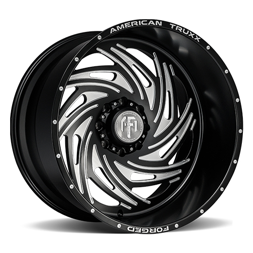 American Truxx Forged Twisted ATF1911 Matte Black W/ Milled Spokes - Part Number ATF1911-22278-44M American Truxx Forged Twisted ATF1911 Matte Black W/ Milled Spokes Photo