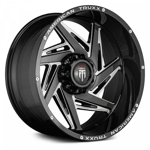 American Truxx Spiral AT1906 Matte Black W/ Milled Spokes - Part Number AT1906-2137M-24 American Truxx Spiral AT1906 Matte Black W/ Milled Spokes Photo