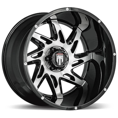 American Truxx Spider AT183 Black W/ Machined Face - Part Number AT183-22436BM-76 American Truxx Spider AT183 Black W/ Machined Face Photo