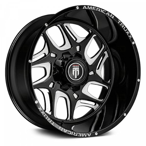 American Truxx Sweep AT1900 Matte Black W/ Milled Spokes - Part Number AT1900-22237M-44 American Truxx Sweep AT1900 Matte Black W/ Milled Spokes Photo