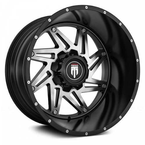 American Truxx Warrior AT165 Black W/ Machined Face - Part Number AT165-2197BM-24 American Truxx Warrior AT165 Black W/ Machined Face Photo