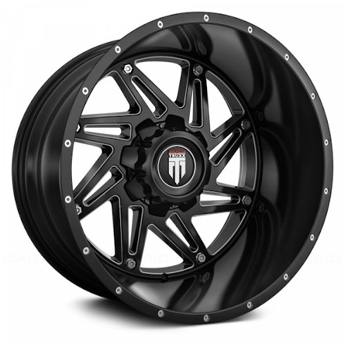 American Truxx Warrior AT165 Black W/ Milled Spokes - Part Number AT165-2297M-44 American Truxx Warrior AT165 Black W/ Milled Spokes Photo