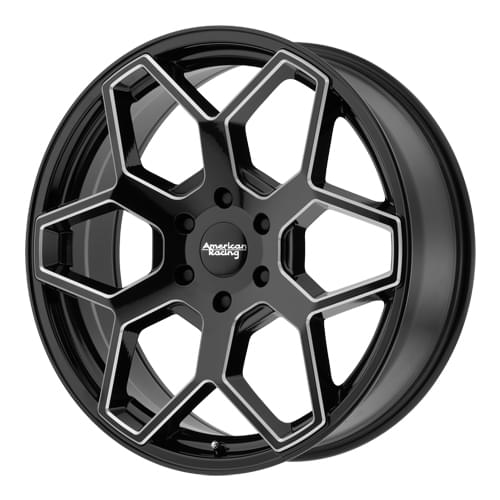 American Racing AR916 Gloss Black W/ Milled Spokes - Part Number AR91628563335 American Racing AR916 Gloss Black W/ Milled Spokes Photo