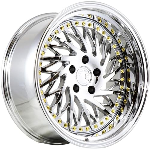 Aodhan Ds03 Vacuum Chrome W/ Gold Rivets - Part Number DS318955114330VC_D Aodhan Ds03 Vacuum Chrome W/ Gold Rivets Photo