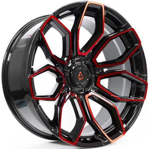 Arena A116 Cobra Gloss Black Machined W/ Red Tint
