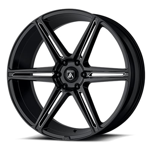 Asanti Black Label ABL-22 Gloss Black W/ Milled Spokes - Part Number ABL25-20906230BK Asanti Black Label ABL-22 Gloss Black W/ Milled Spokes Photo