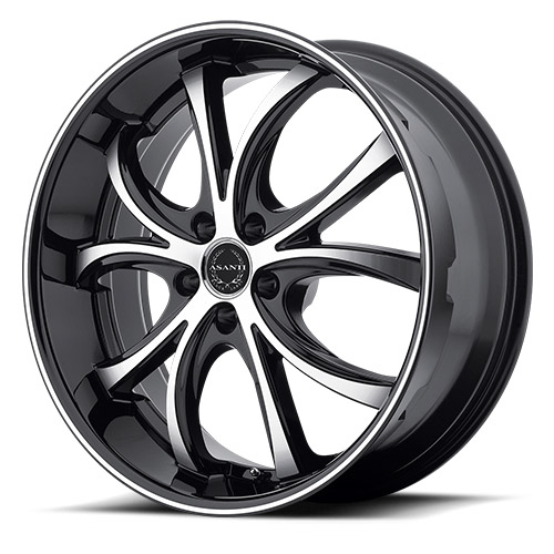 Asanti Black Label ABL-8 Machined Face W/ Black Lip - Part Number ABL8-22105235MB Asanti Black Label ABL-8 Machined Face W/ Black Lip Photo