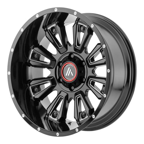 Asanti Offroad AB808 Gloss Black W/ Milled Spokes - Part Number AB808-22125044NGB Asanti Offroad AB808 Gloss Black W/ Milled Spokes Photo